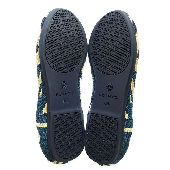 ROTHY'S The Flat eco friendly sustainable shoes Moroccan Blue Size 6.5 Retired - Picture 4 of 8